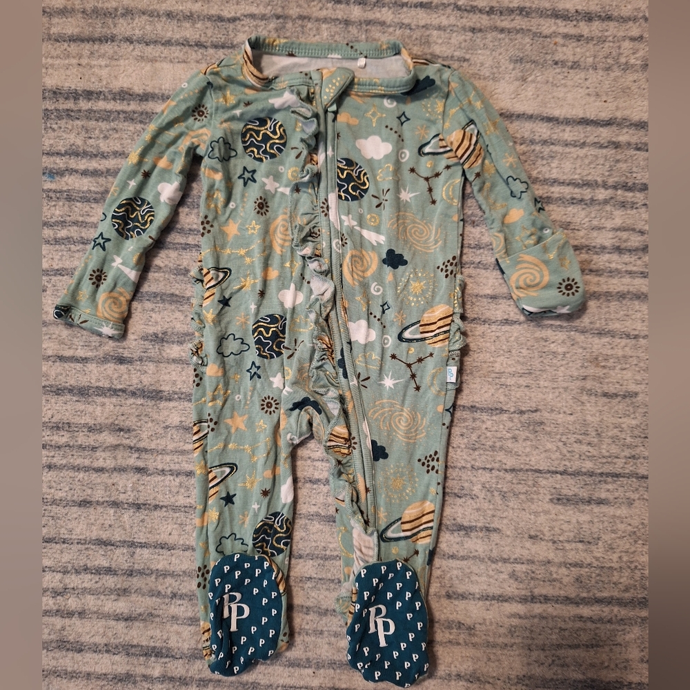 2 For $25 Newborn EUC Posh PEANUT To The Stars Footie Sleeper